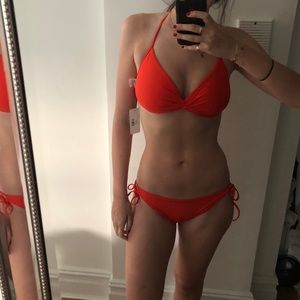 L*Space Orange Side Toe Bikini Bottoms